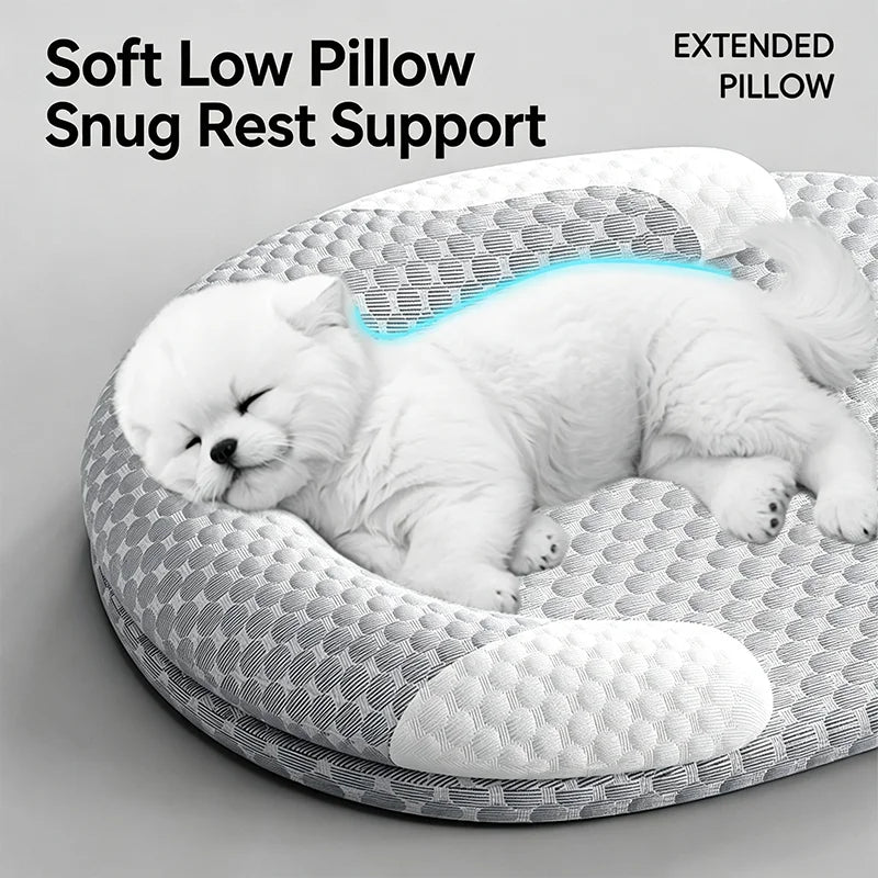 Summer Ice Silk Cooling Dog Bed Oval Breathable Heat Dissipation Cat Mat Pet Nest Cooling Pad for Small Medium Large Dogs Cats