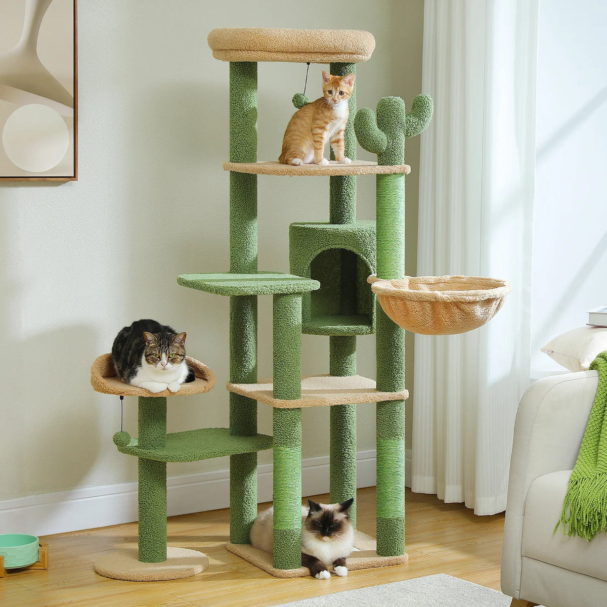 P Equlti Multi Level Cat Tree With Scratching Posts And Hammock