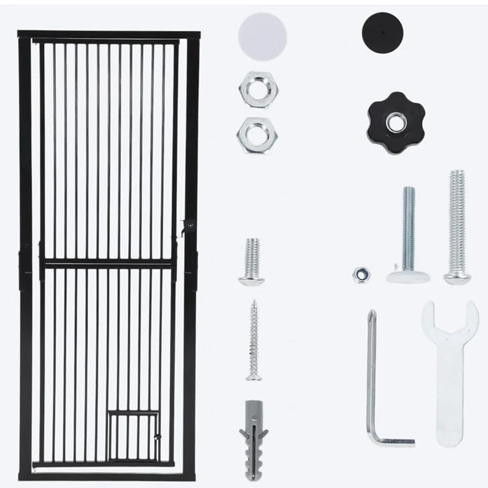 HiMISS Adjustable Pressure Mounted Cat Gate With Entry Door