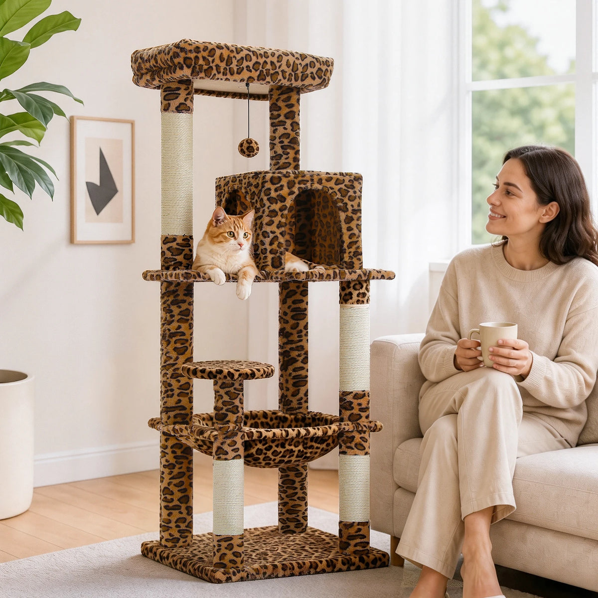 PAWZ Road Multi Tier Cat Tower With Sisal Scratching Posts