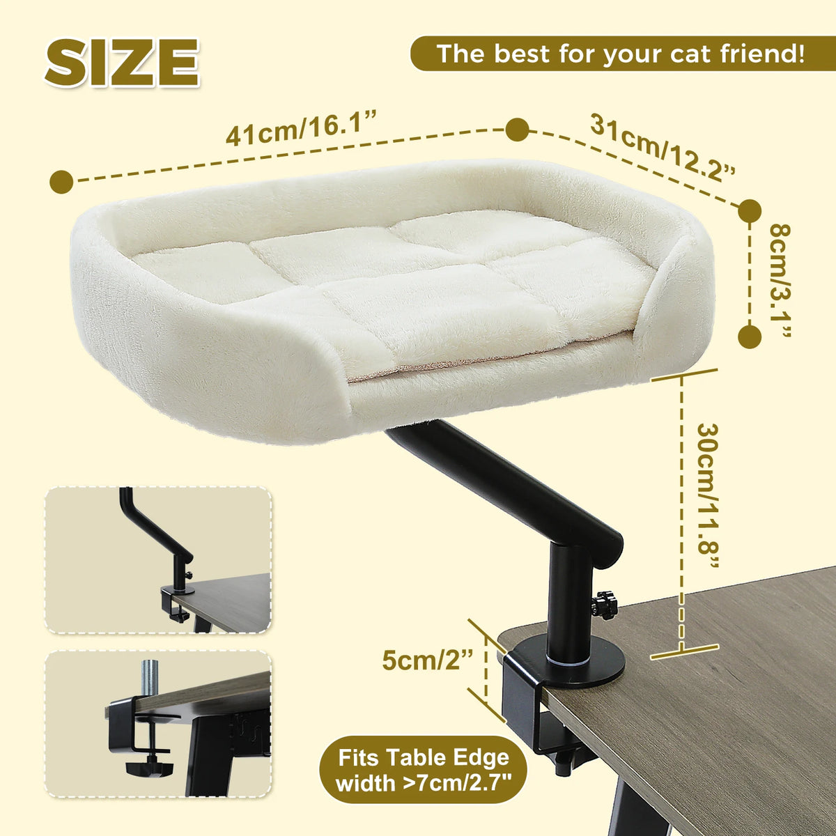 PAWZ Road Rotatable Desk Cat Bed Stand Plush Hammock