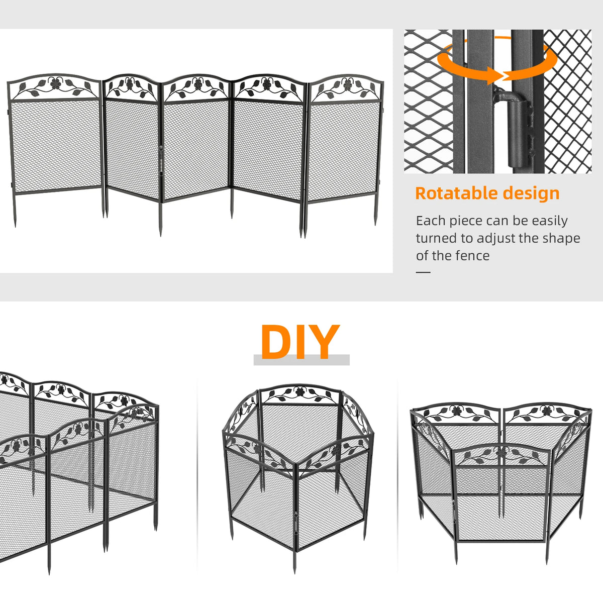 Bingopaw Metal Dog Playpen Fence With Interlocking Panels