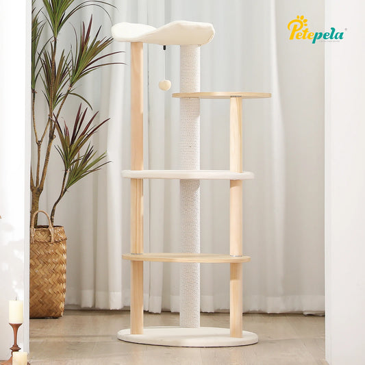 PAWZ Road Wooden Cat Tree Tower With Scratching Post Condo