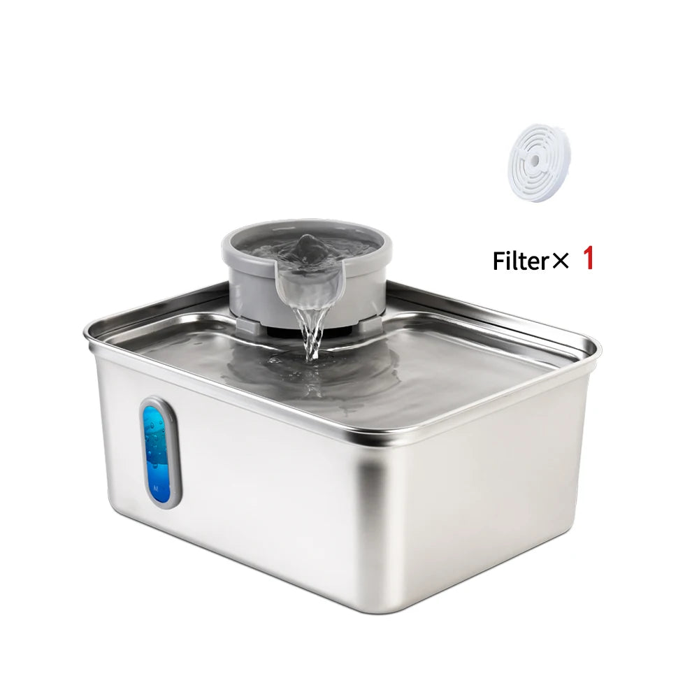 Stainless Steel Rechargeable Pet Water Dispenser For Dogs And Cats