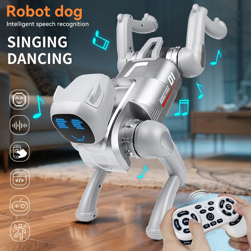 New model robot dog, intelligent remote control, children's remote control toy, stunt mechanical pet dog, children's gift