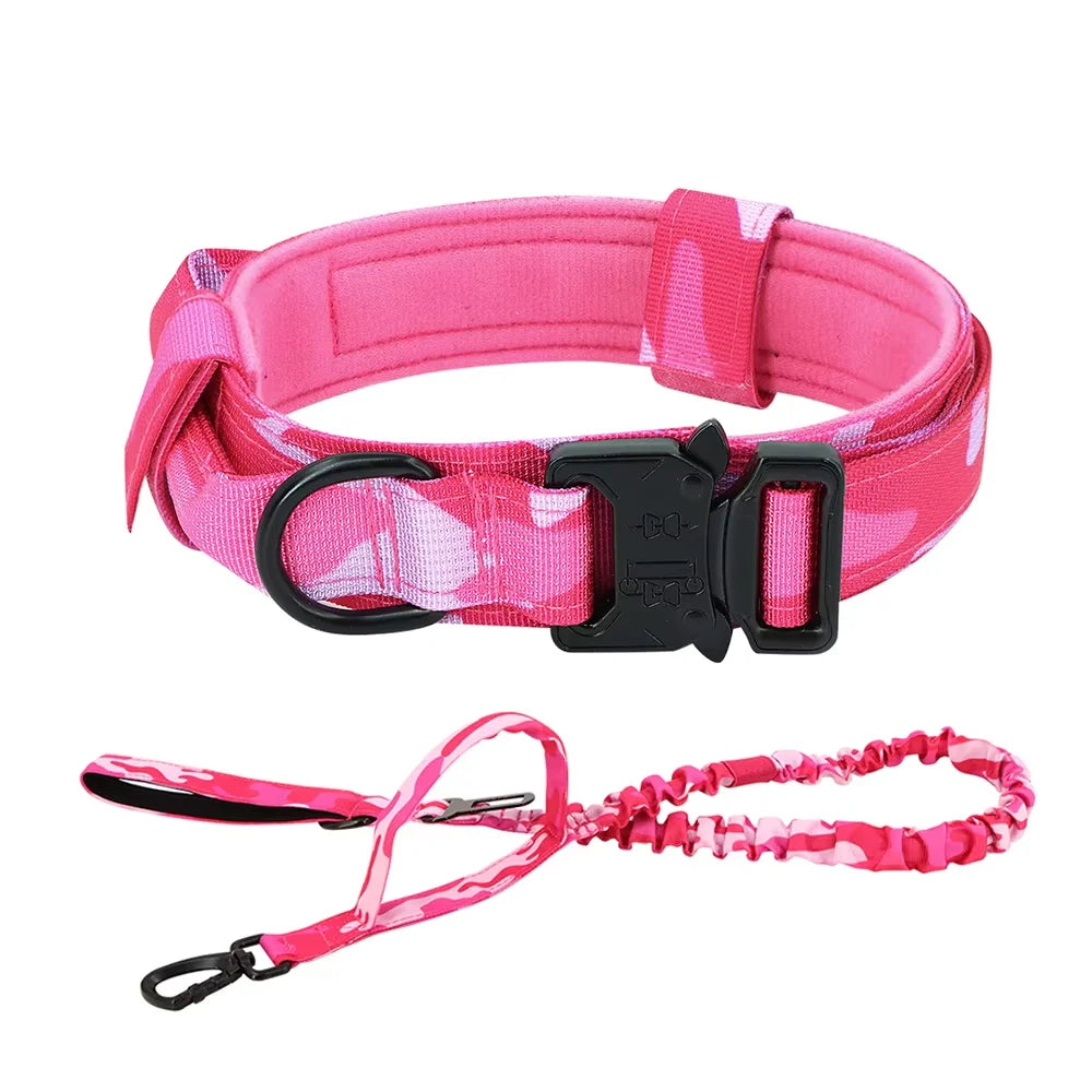 Tactical Nylon Dog Collar And Leash Set With Quick Release