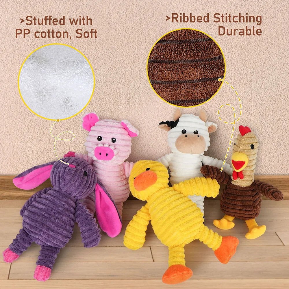 Plush Squeaky Dog Toys Assortment Value Pack For Pets