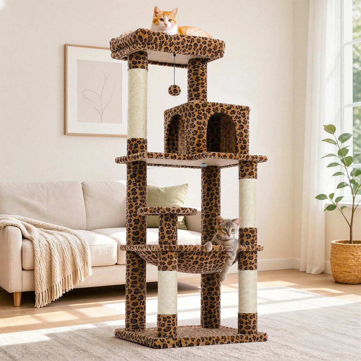 PAWZ Road Multi Tier Cat Tower With Sisal Scratching Posts