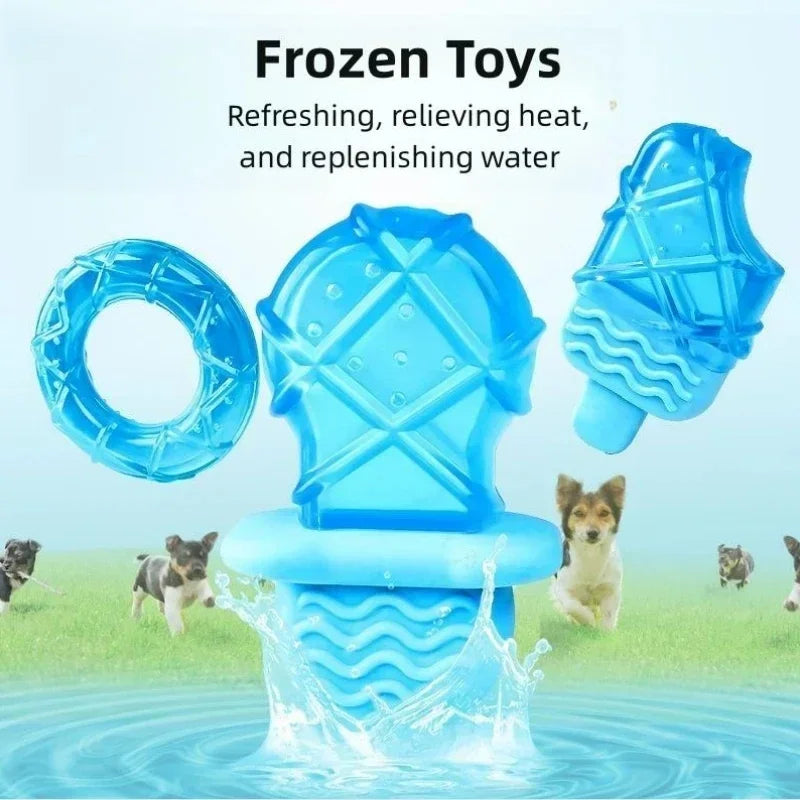 Freezable Ice Pop Dog Cooling Chew Toy Water Filled Puppy Teething Relief Summer Heat Resistant Pet Interactive Chewing Toy