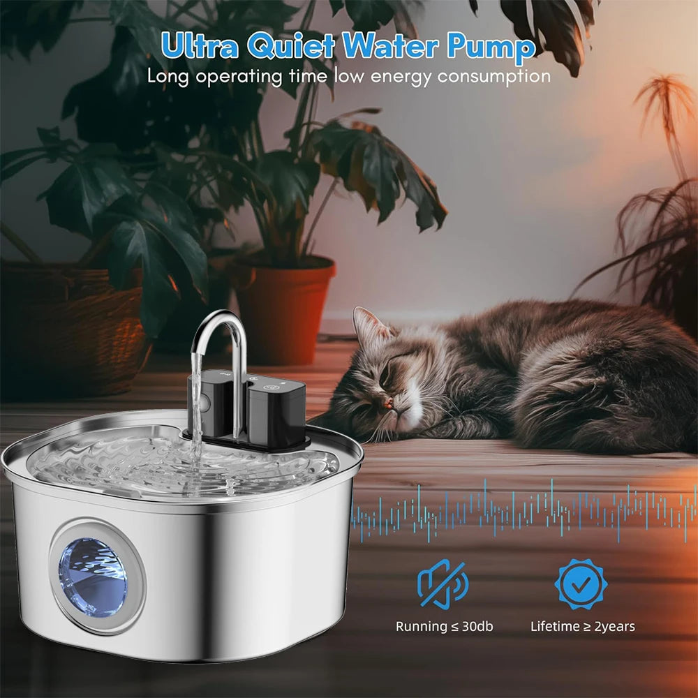 Automatic Wireless Charging Pet Water Fountain With Filter