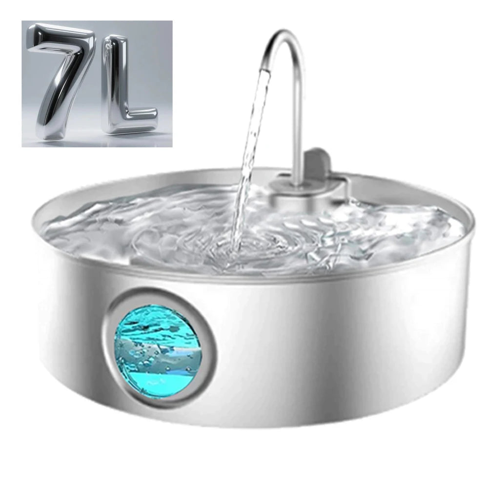 Stainless Steel Pet Water Fountain With Quiet Pump And Filter