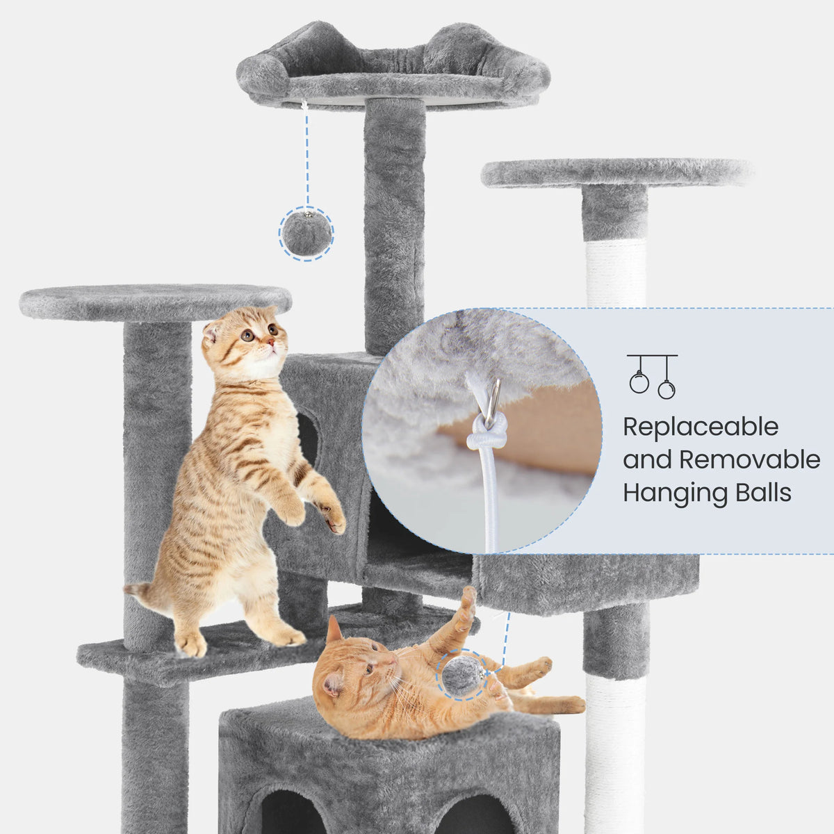 MCQ Multilevel Cat Tree Tower with Sisal Scratching Post Condo