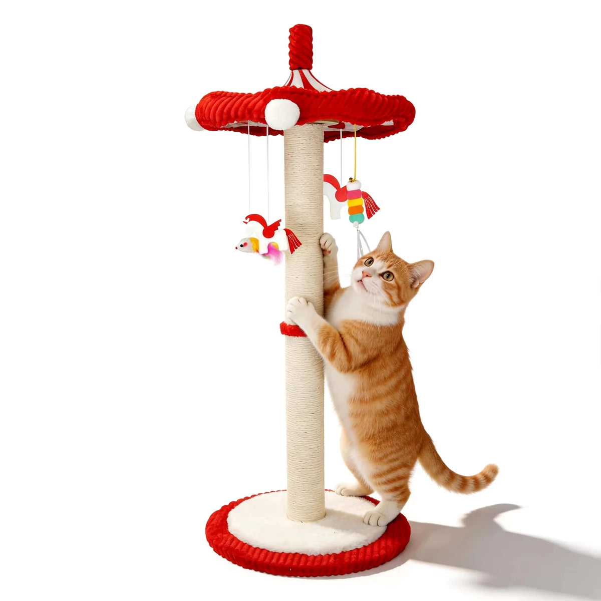 CWV Carousel Cat Scratching Tower With Rotating Interactive Toys
