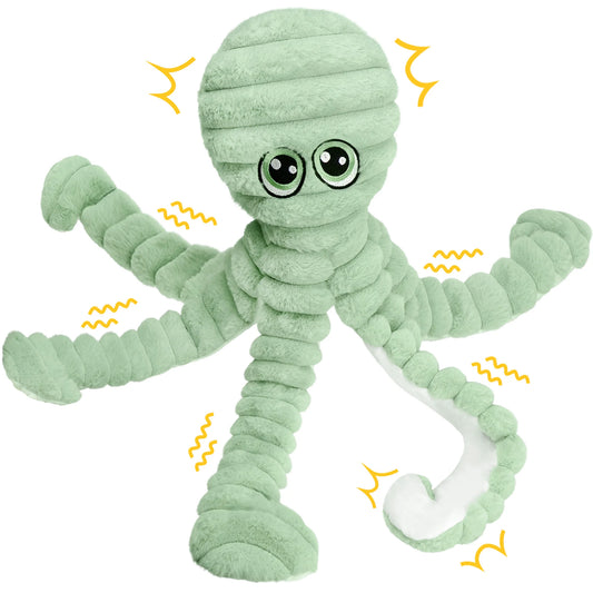 Octopus Squeaky Plush Dog Chew Toy For Grinding Teeth