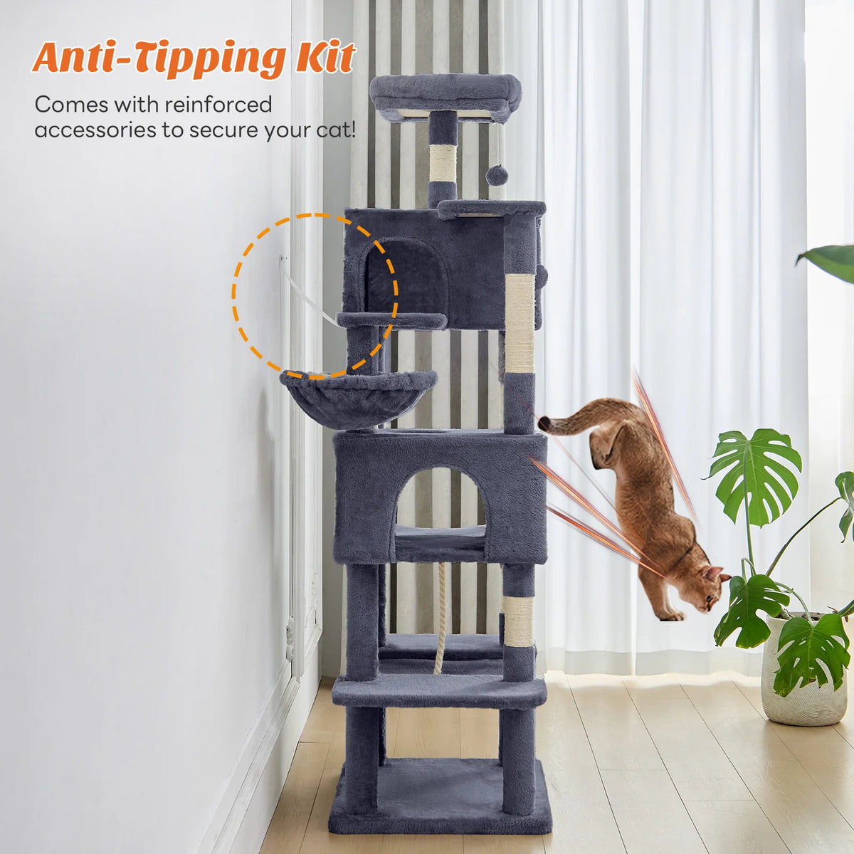 MCQ Multi Tier Cat Climbing Tower With Sisal Scratching Posts