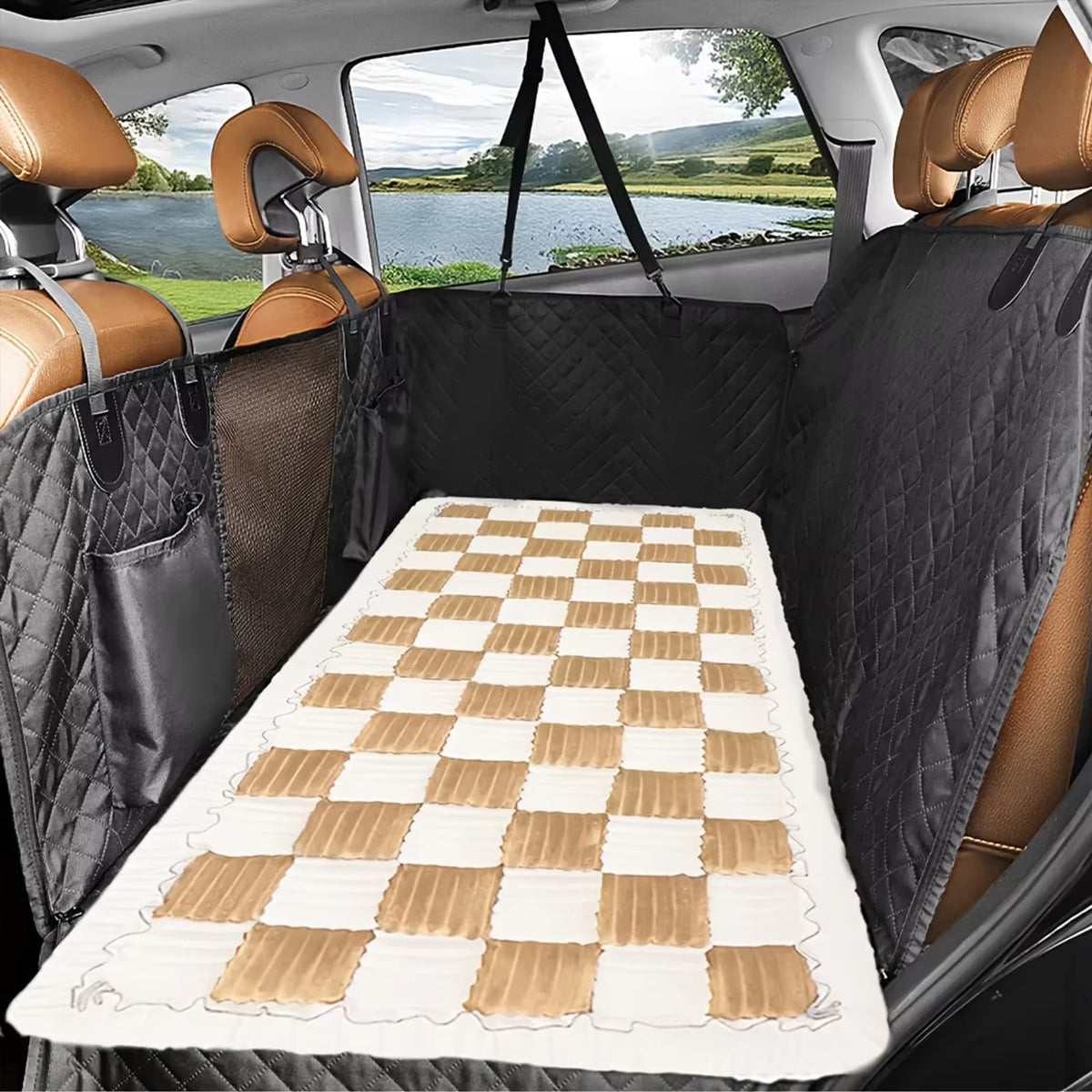 Anti Slip Waterproof Coral Fleece Dog Bed Car Mat