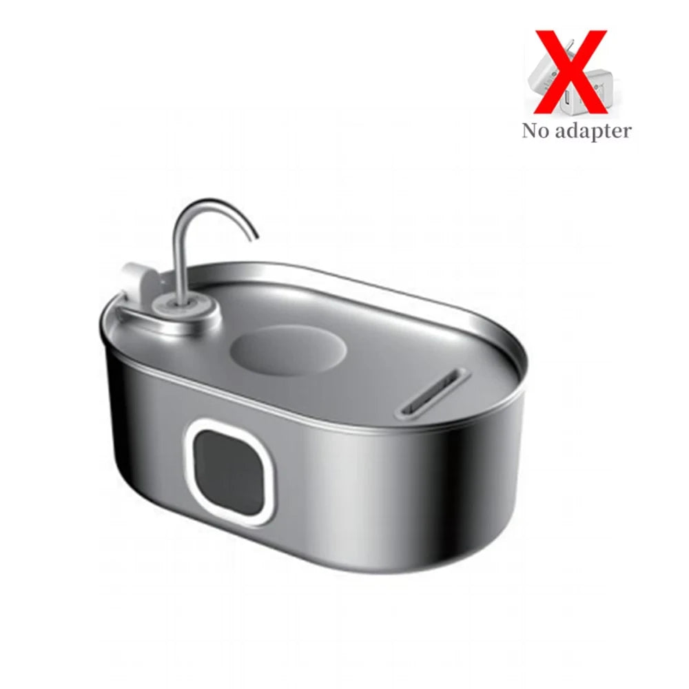 Stainless Steel Pet Water Fountain With Quiet Pump And Filter