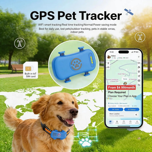 Wanwaytech 4G GPS Pet Tracker With Real Time Location Tracking