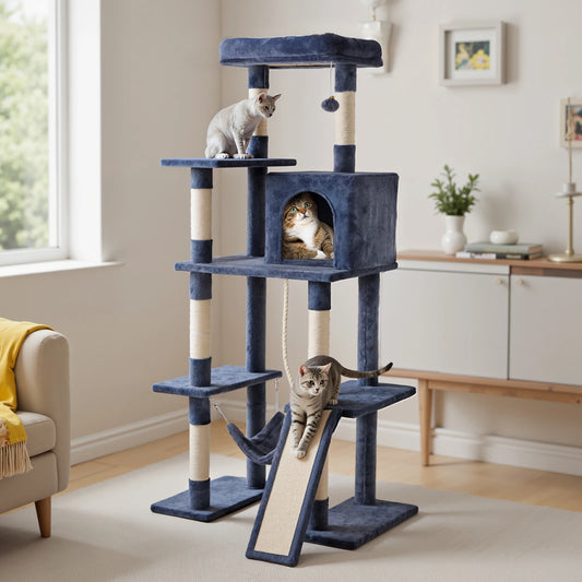 JHK Multi Level Cat Tower With Sisal Scratching Posts