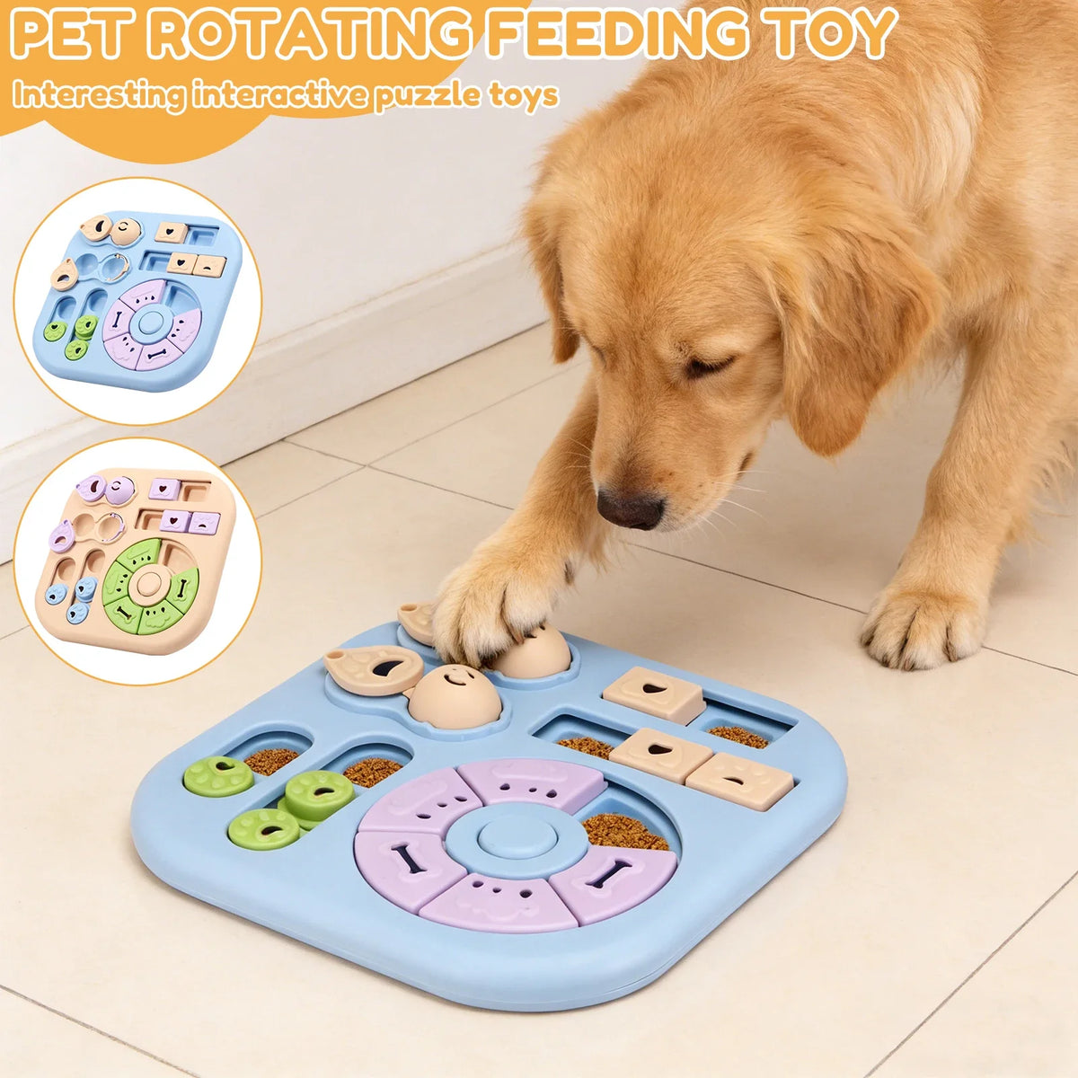 Interactive Dog Puzzle Toy Treat Dispensing Slow Feeder