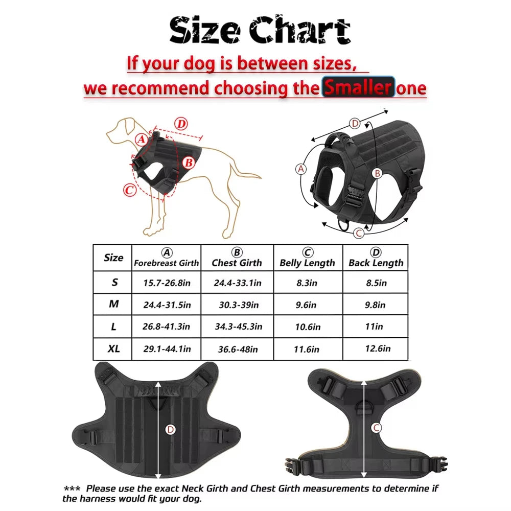Petavel Tactical Dog Harness Vest With Secure Buckle For Training