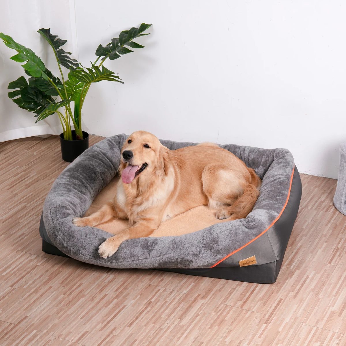 Bingopaw Orthopedic Dog Bed With Cotton Bolster And Removable Cover