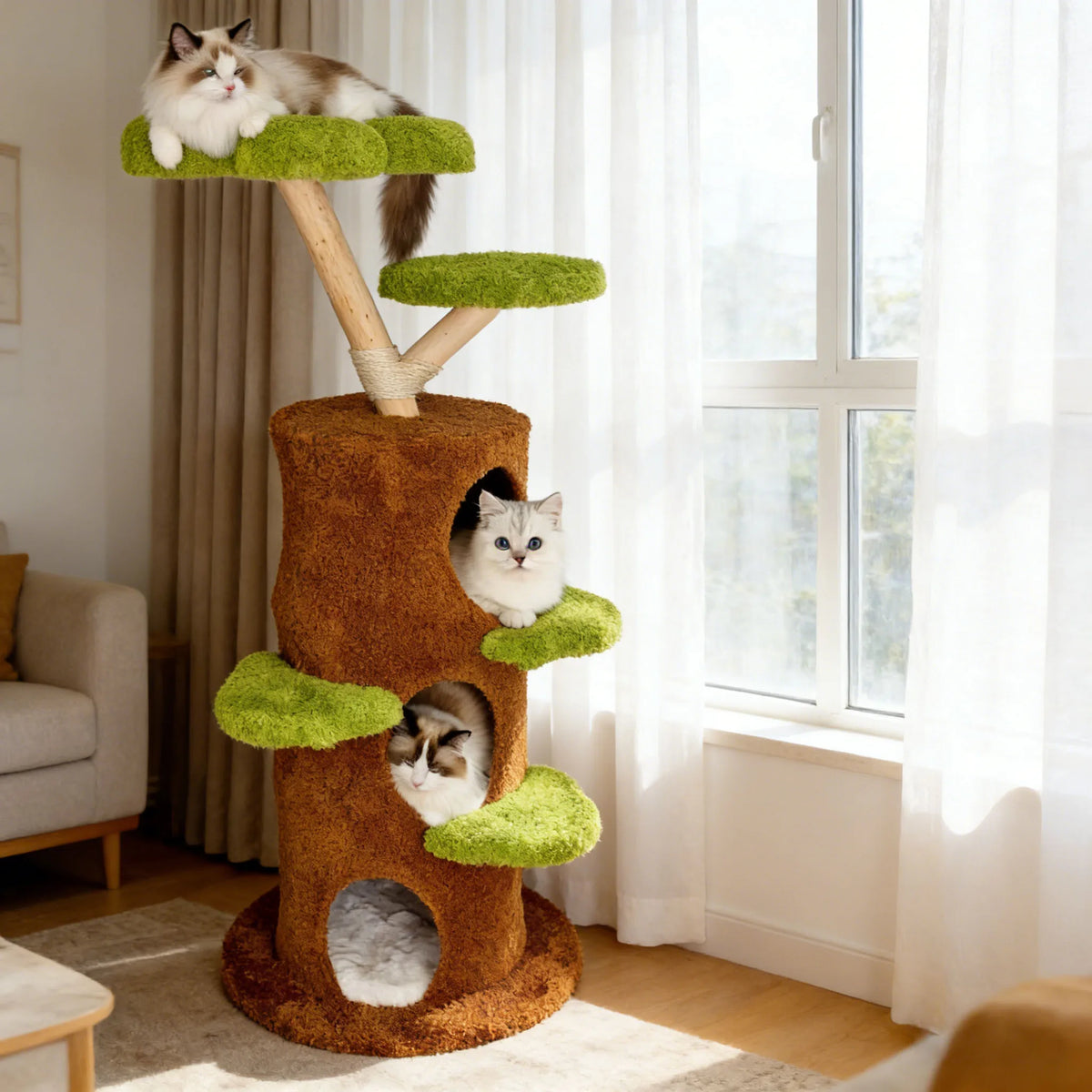 Bingopaw Multi Level Indoor Cat Tree With Sisal Scratching Posts
