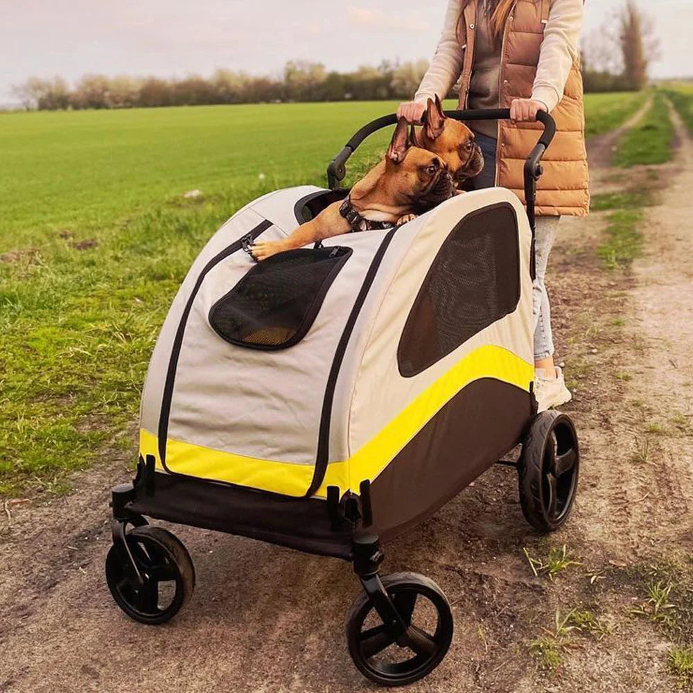 Premium Foldable Dog Stroller With Four Swivel Wheels For Pets