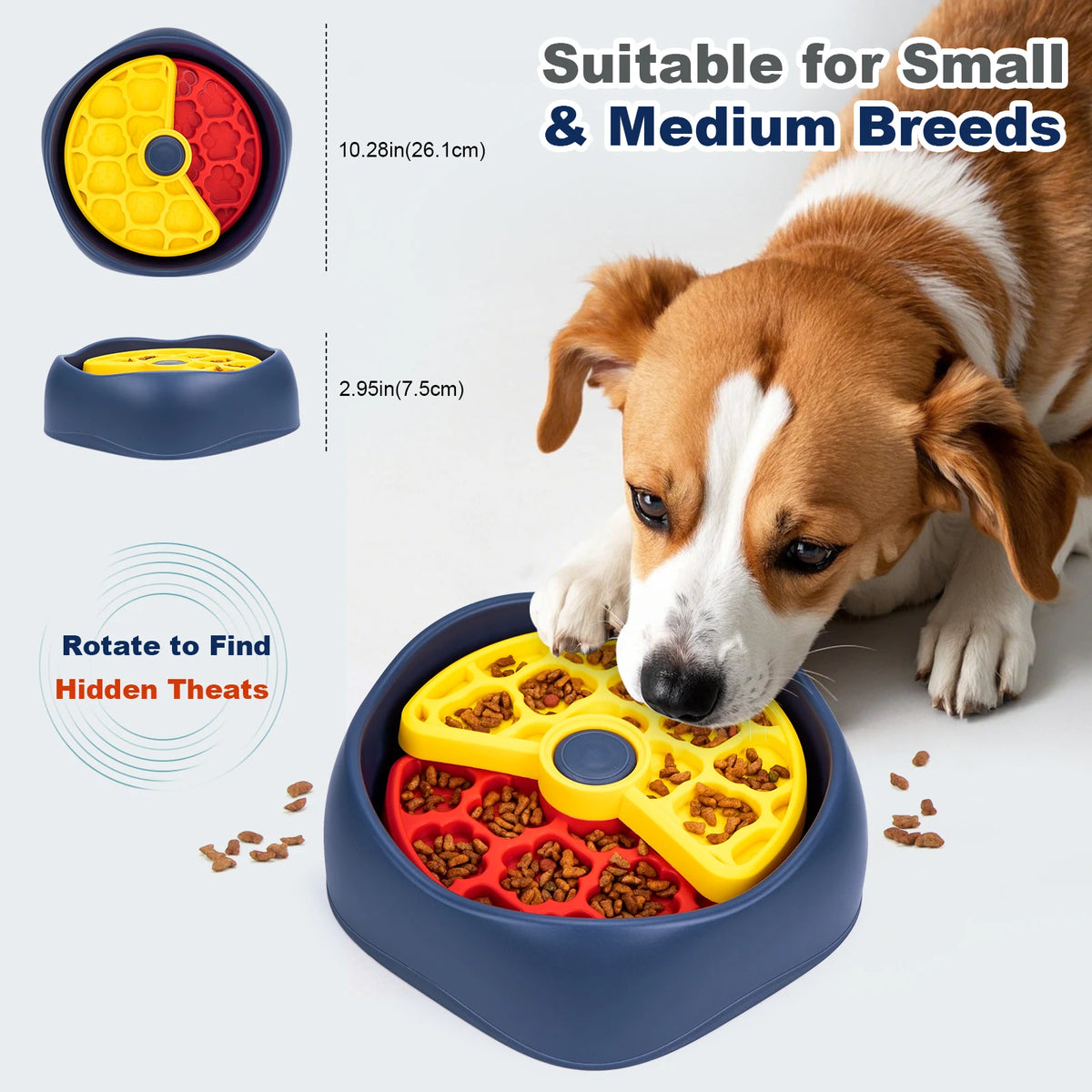 Interactive Three Layer Dog Puzzle Slow Feeder Bowl Anti Choking