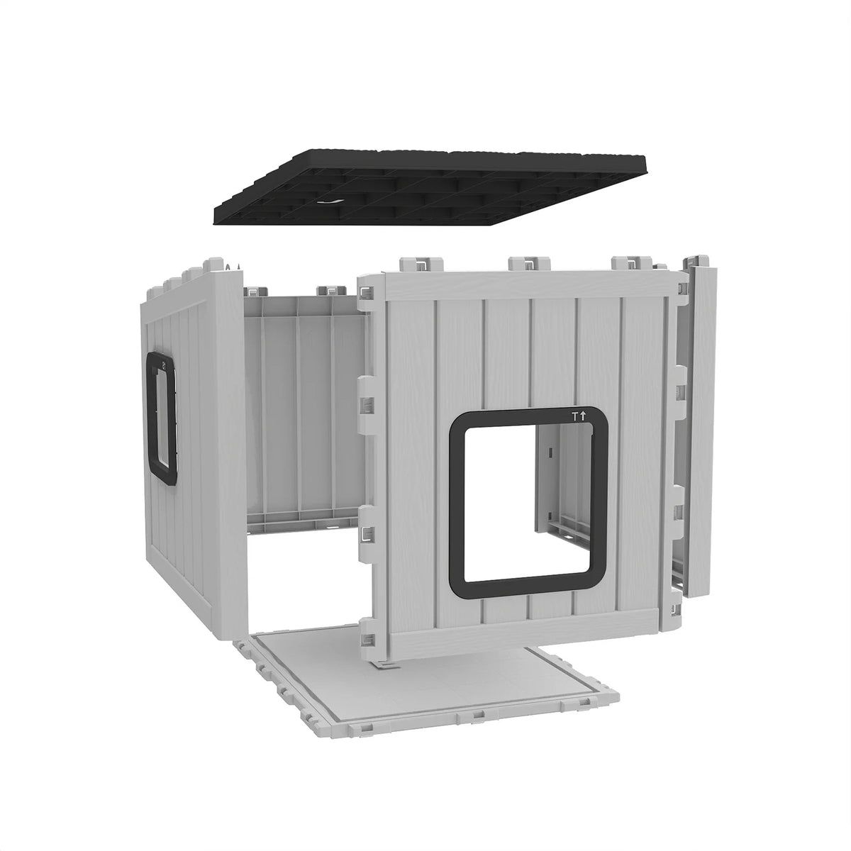 Waterproof Sloped Roof Plastic Pet Cabin For Indoor Outdoor Use