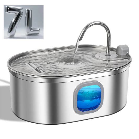 Stainless Steel Pet Water Fountain With Quiet Pump And Filter