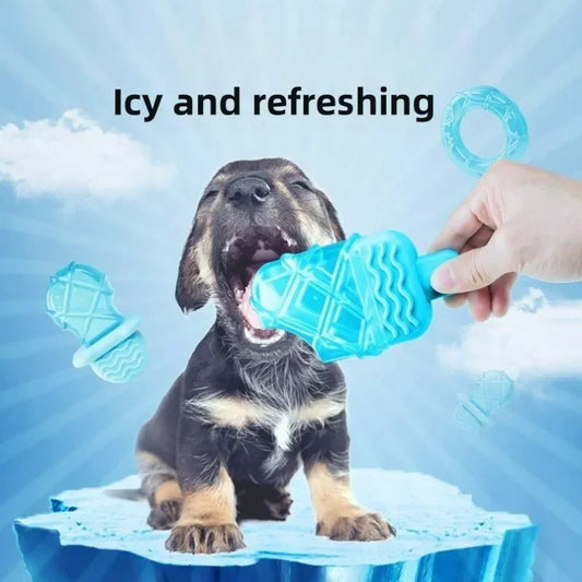 Freezable Ice Pop Dog Cooling Chew Toy Water Filled Puppy Teething Relief Summer Heat Resistant Pet Interactive Chewing Toy