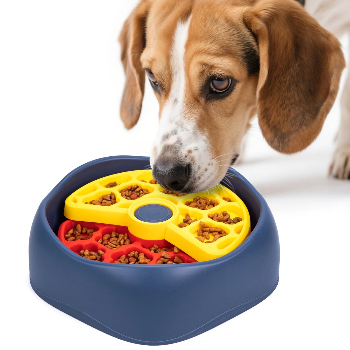 Interactive Three Layer Dog Puzzle Slow Feeder Bowl Anti Choking
