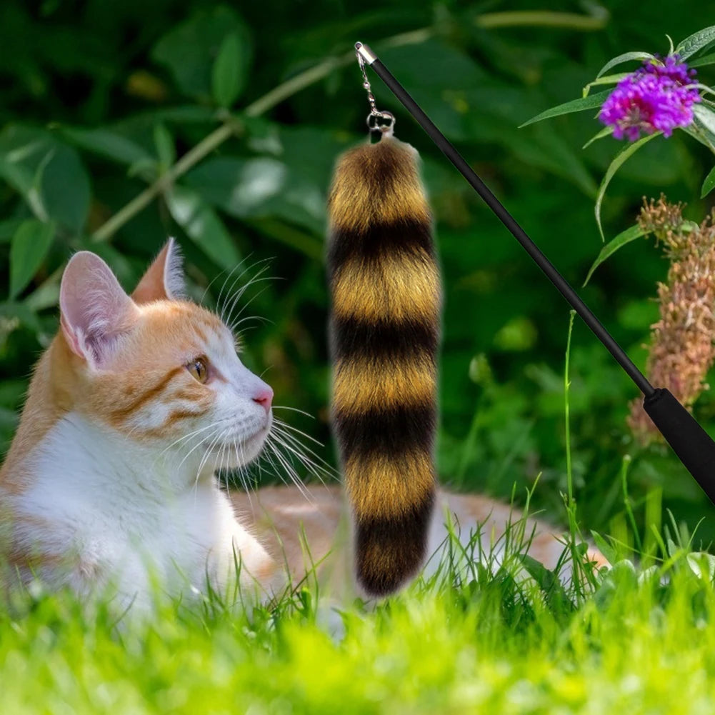 Cats Teasing Stick Telescopic Rod Interactive Pet Teaser Stick Soft Cat Toy Funny Long Hairy Pet Teasing Rod Pet Supplies