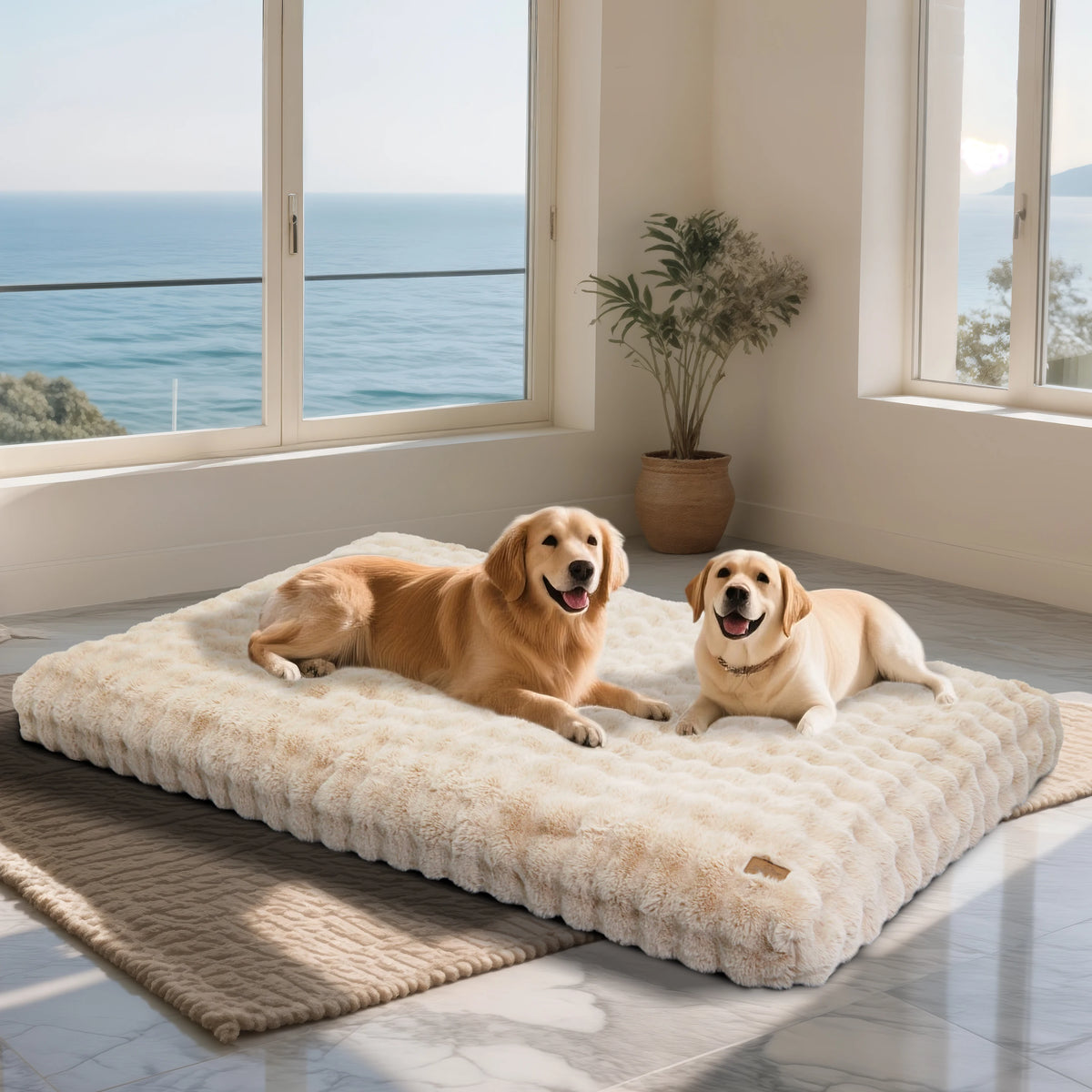 Bingopaw Plush Calming Dog And Cat Bed With Foam Base