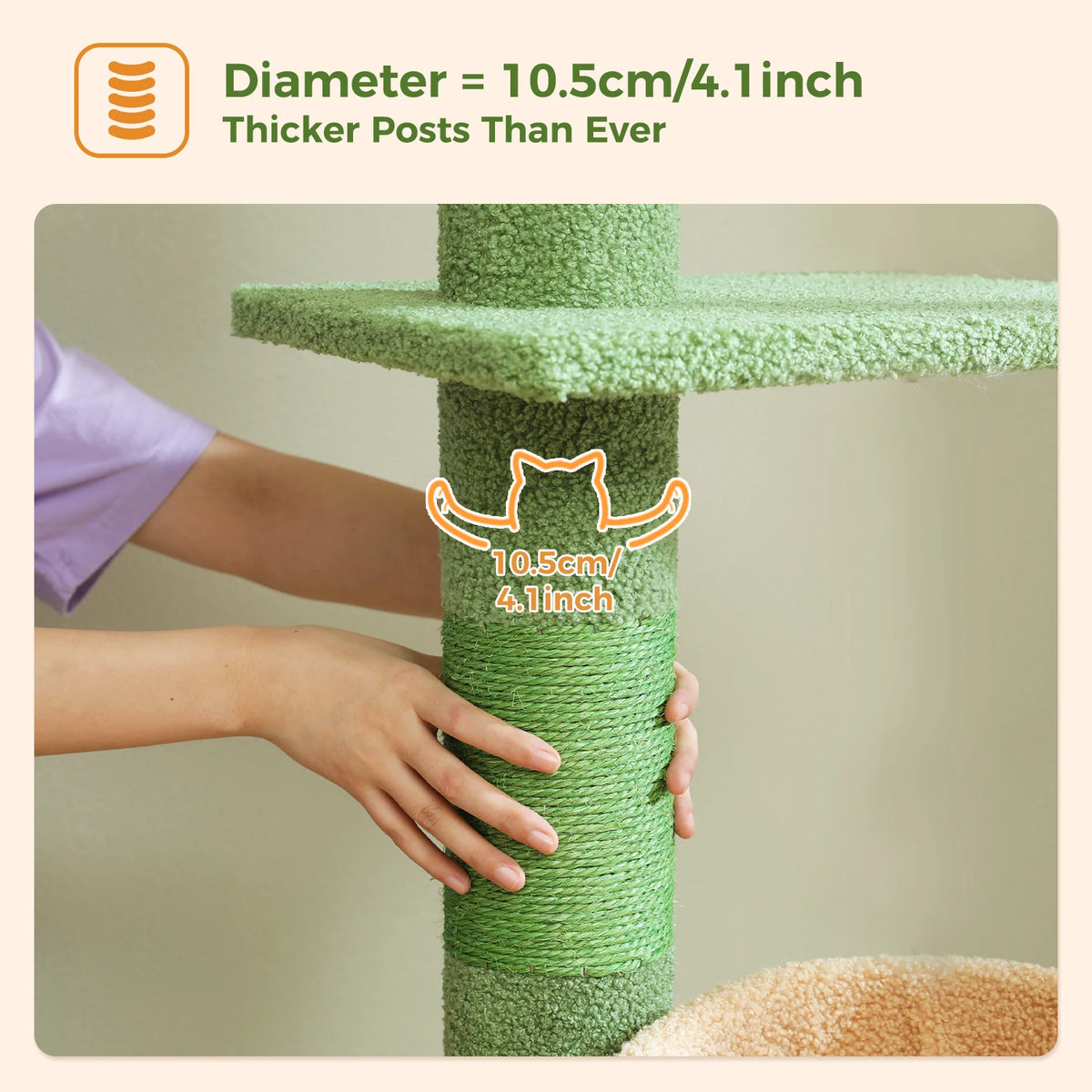 Pequlti Adjustable Height Cat Tower With Scratching Post And Hammock