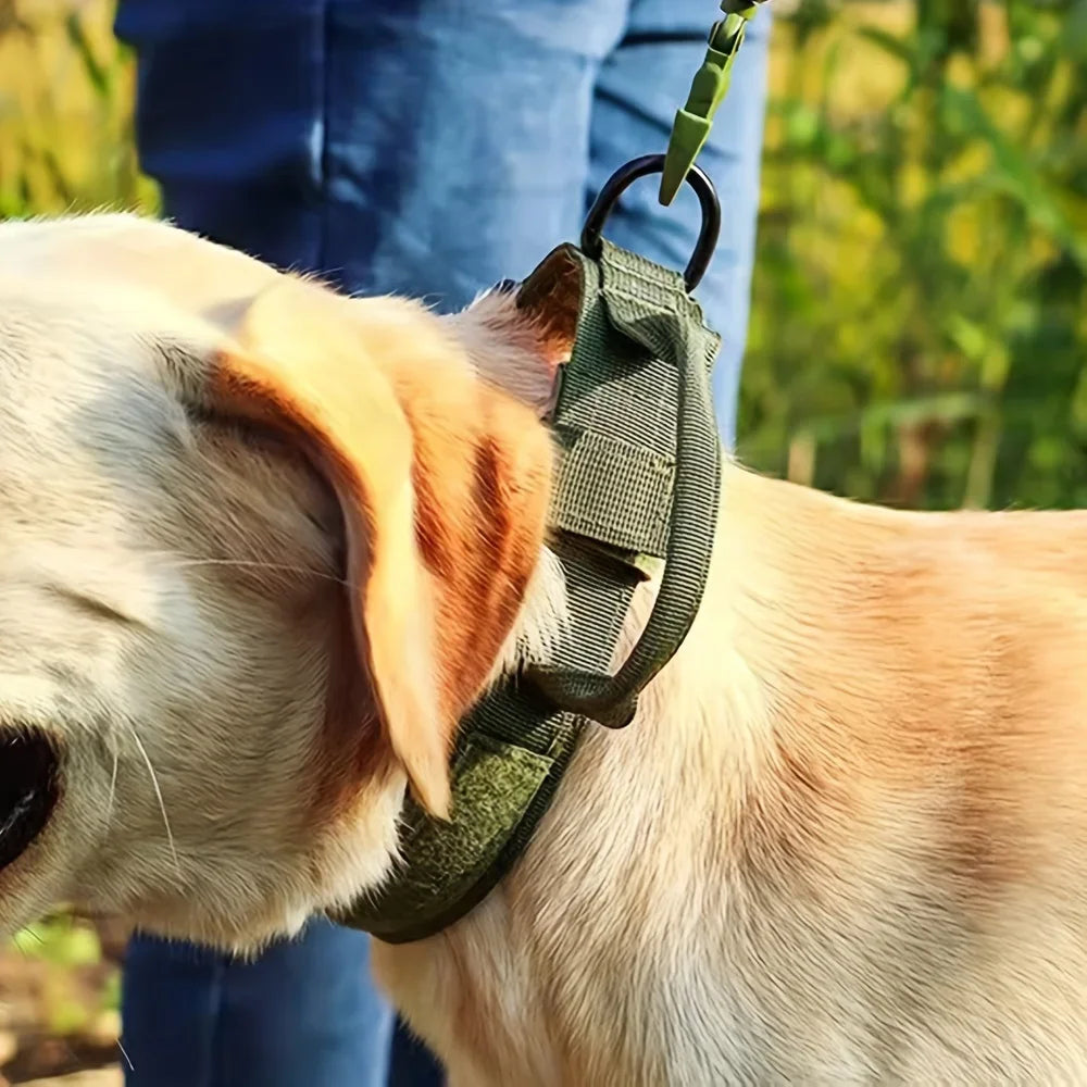 Adjustable Nylon Tactical Dog Harness And Collar Set