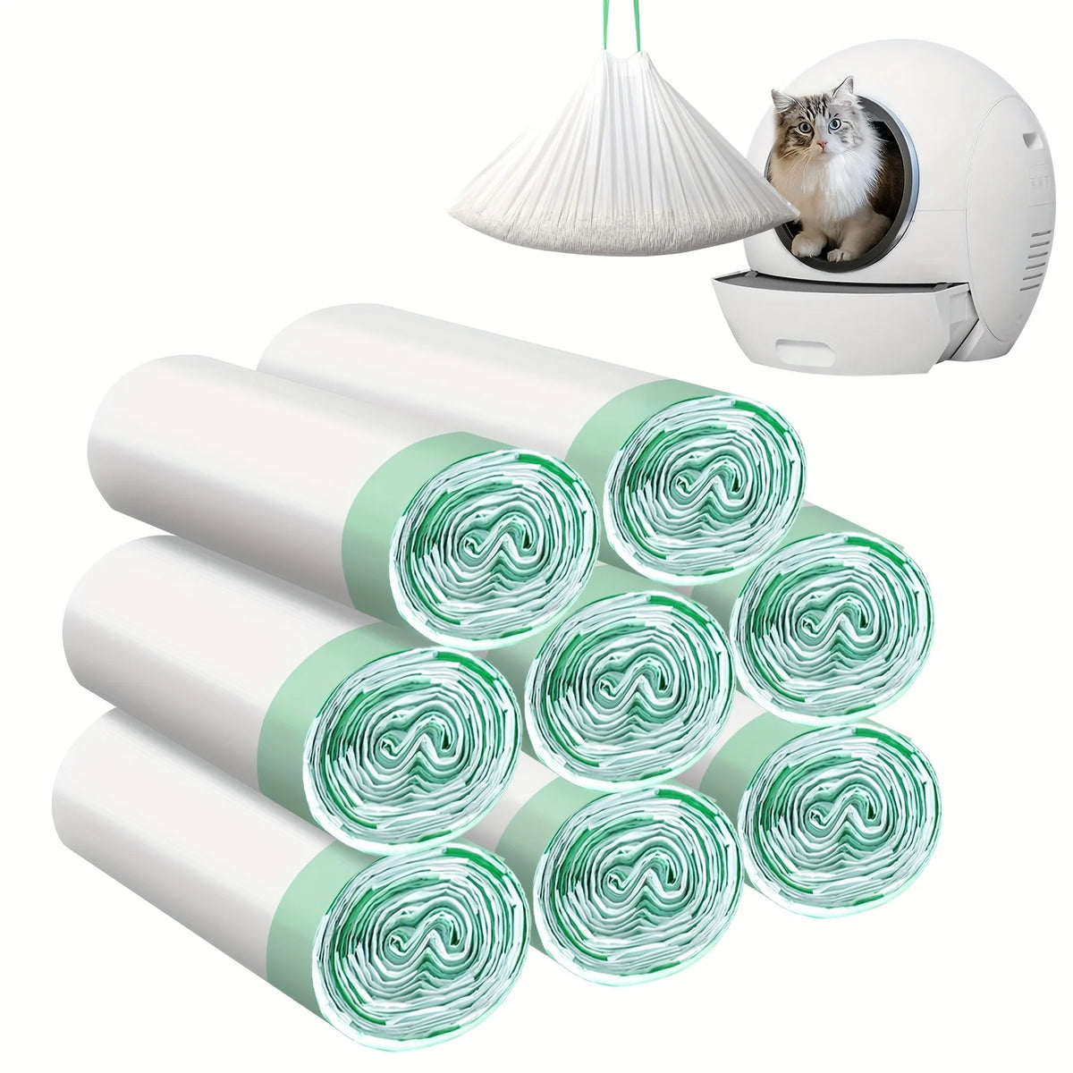Heavy Duty Drawstring Cat Litter Box Liners For Easy Cleaning