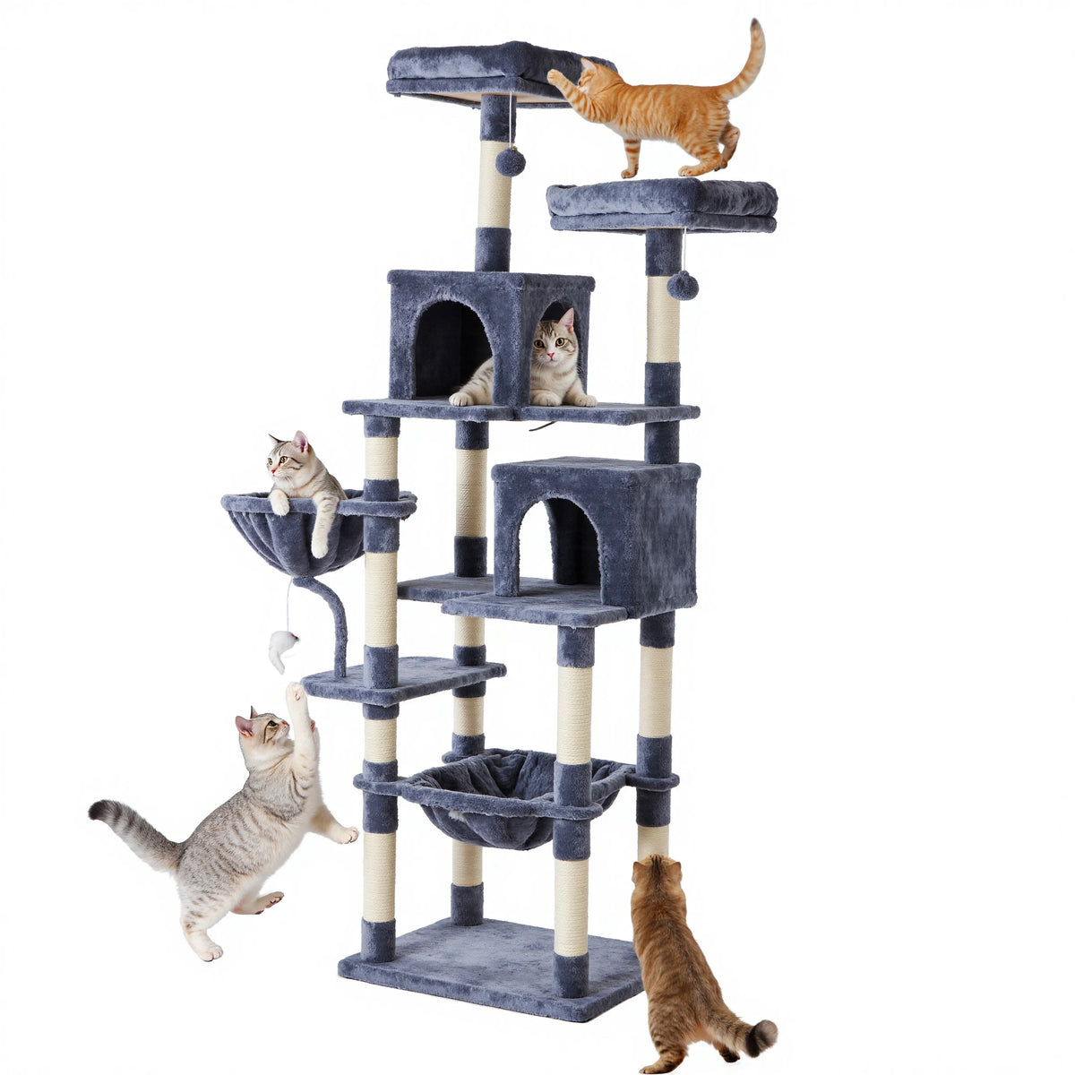 JHK Multi Tier Cat Tree With Durable Sisal Scratching Posts