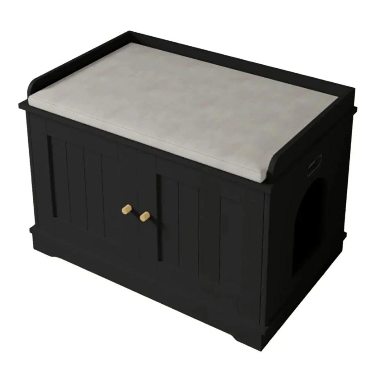 HiMISS Wooden Cat Litter Box Enclosure With Barn Door