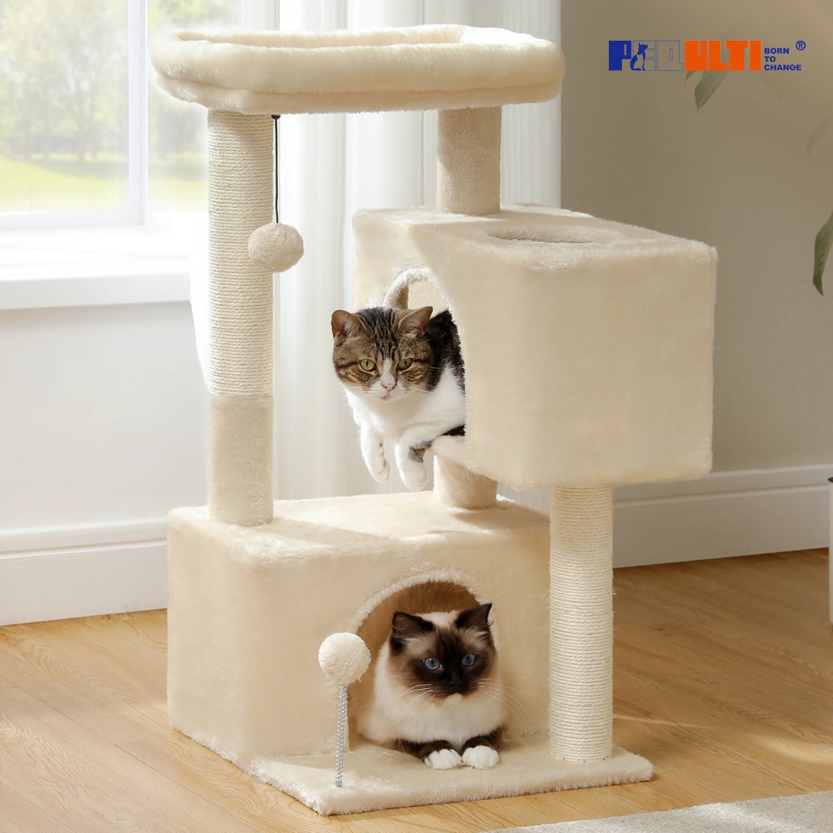 Pawz Road Multi Tier Cat Tree With Sisal Scratching Posts