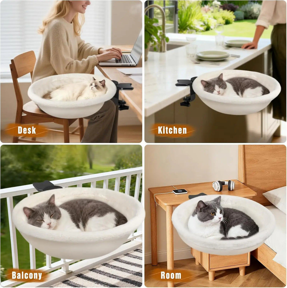 Adjustable Cat Window Perch Hammock Bed For Desk And Home