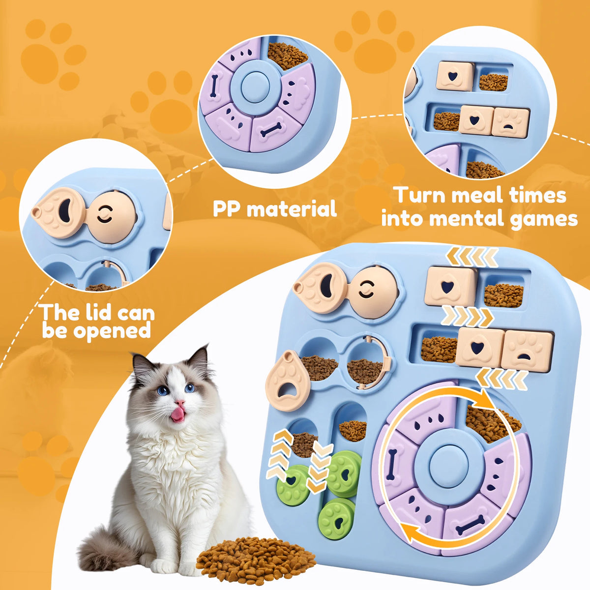 Dog Puzzle Toy Treat Dispenser Slow Feeder Non Slip Base