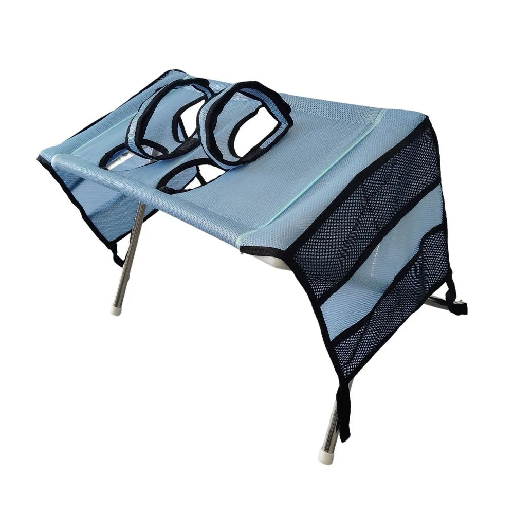 Folding Pet Grooming Hammock Anti-Scratch Quick Drying Pet Washing Station Sturdy with Support Frame Cat Bathing Rack