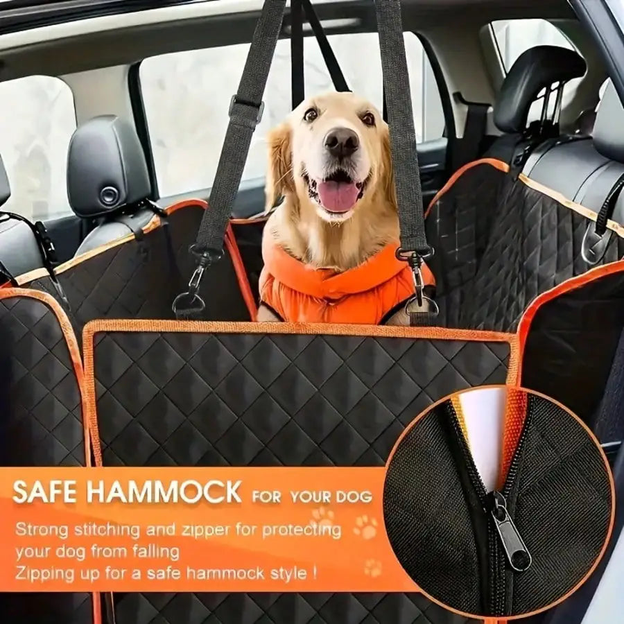 Waterproof Dog Car Seat Cover With Hammock And Side Flaps