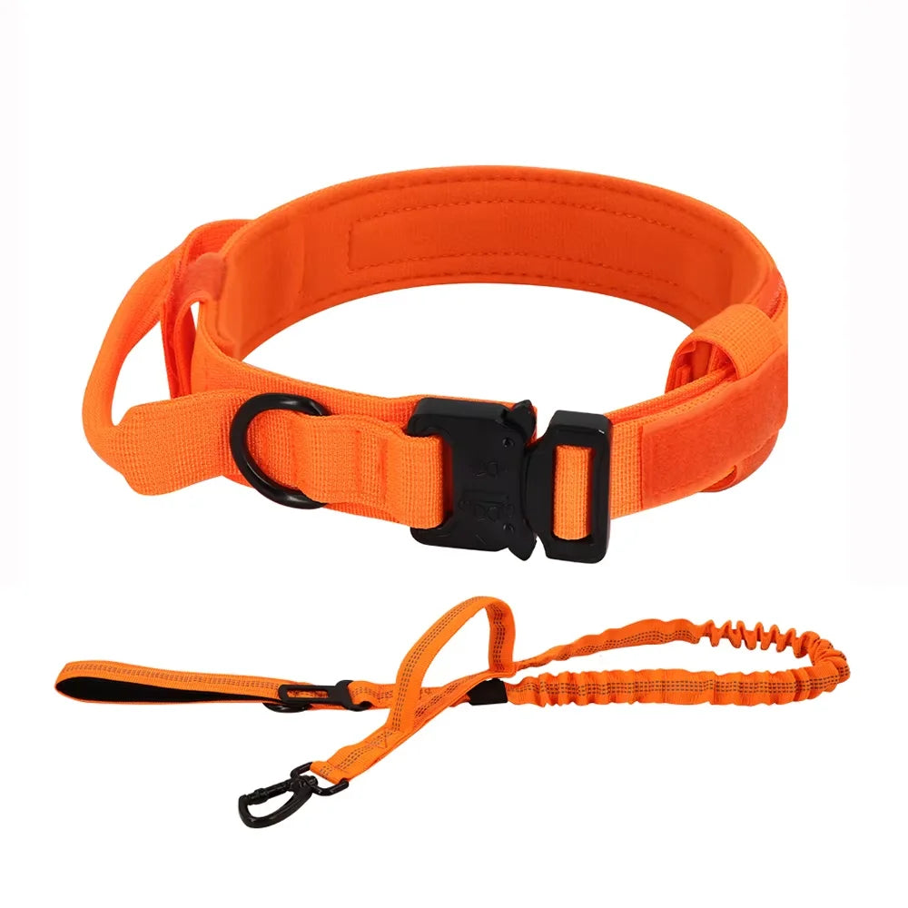 Tactical Nylon Dog Collar And Leash Set With Quick Release