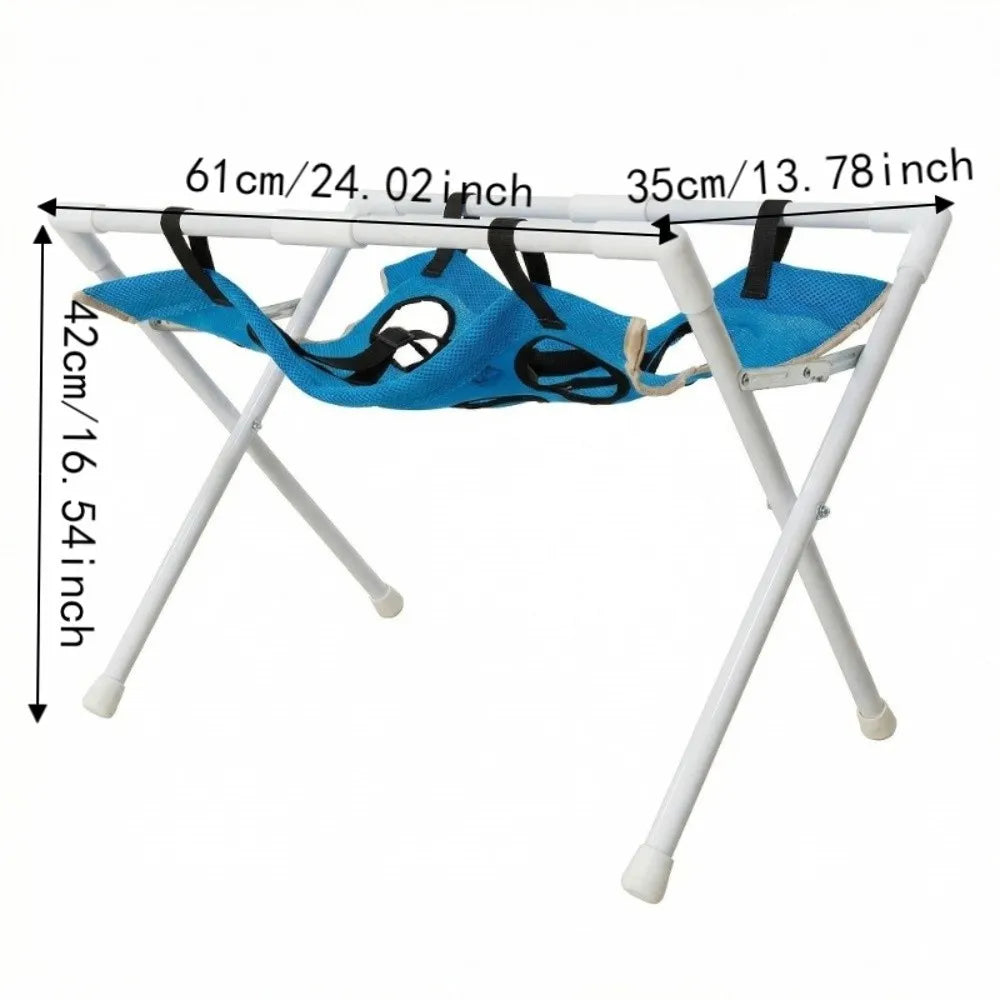 Folding Cat Bathing Rack Breathable Anti-Bite Pet Grooming Hammock Stable Structure Quick-Dry Mesh Pet Washing Station