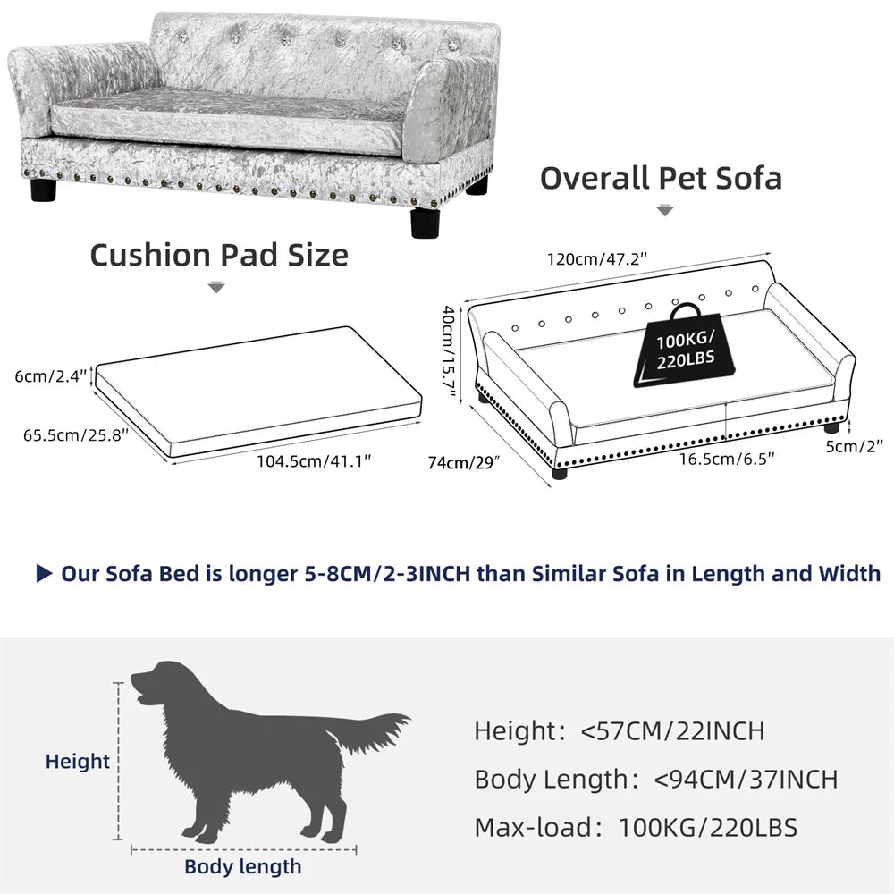 Borwart Premium Raised Pet Sofa Bed For Dogs And Cats