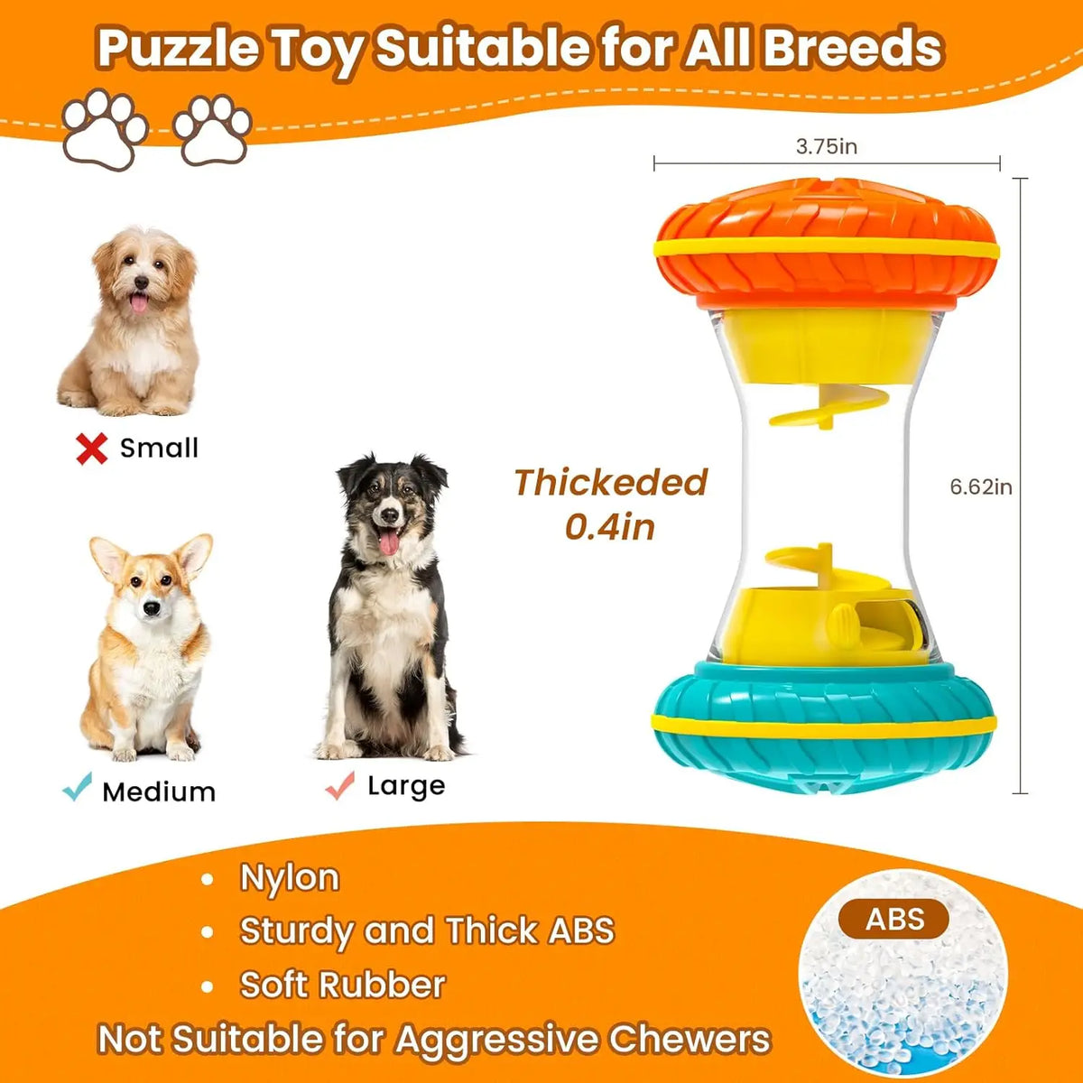 Interactive Dog Puzzle Toy Treat Dispenser Slow Feeder