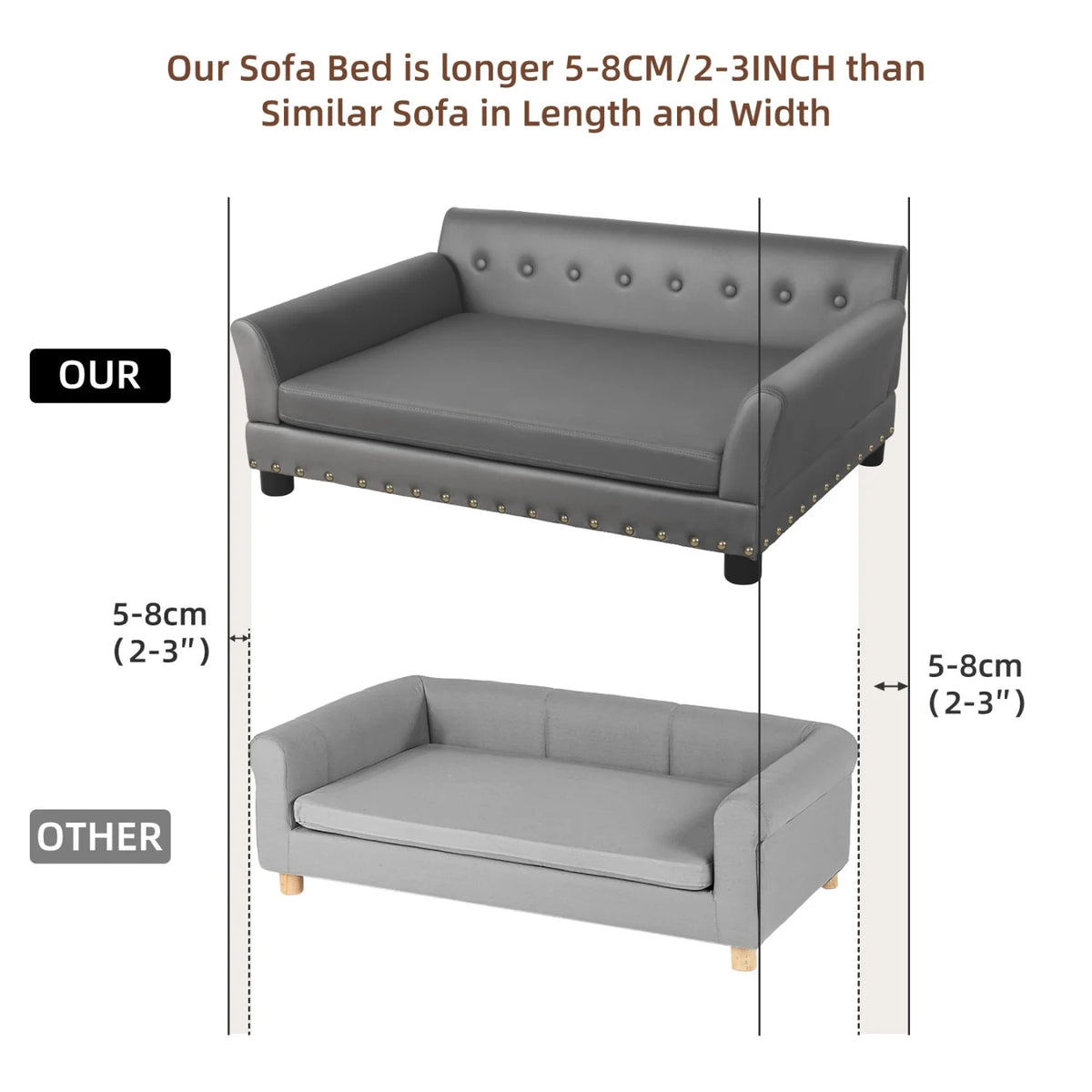 BINGOPAW Elevated Dog Sofa With Removable Cushion Bed
